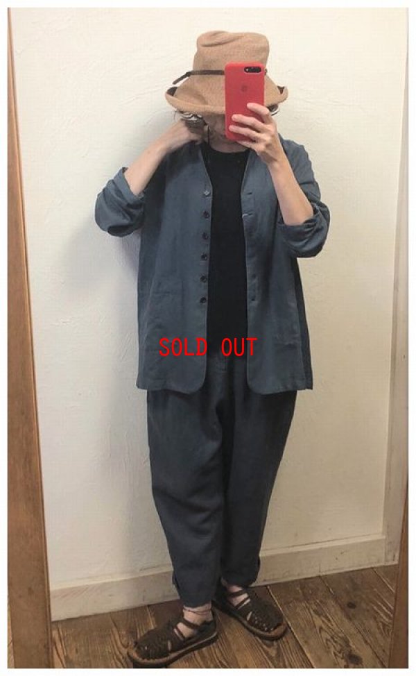 画像4: tukuroi(ツクロイ）　コットンリネン起毛ヘリンボーンテーパードパンツ