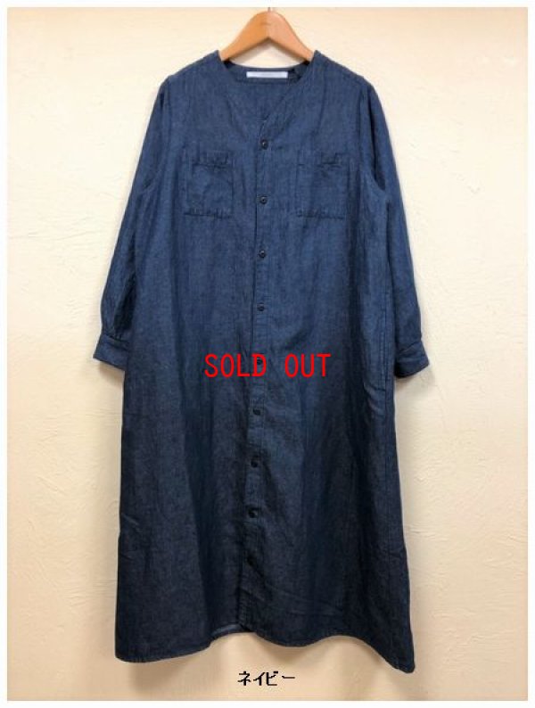 画像4: heavenly（ヘブンリー）　コットンリネンデニムVネックオープンワンピース