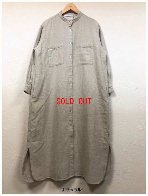 画像4: heavenly（ヘブンリー）　コットンリネンバンドカラーシャツワンピース