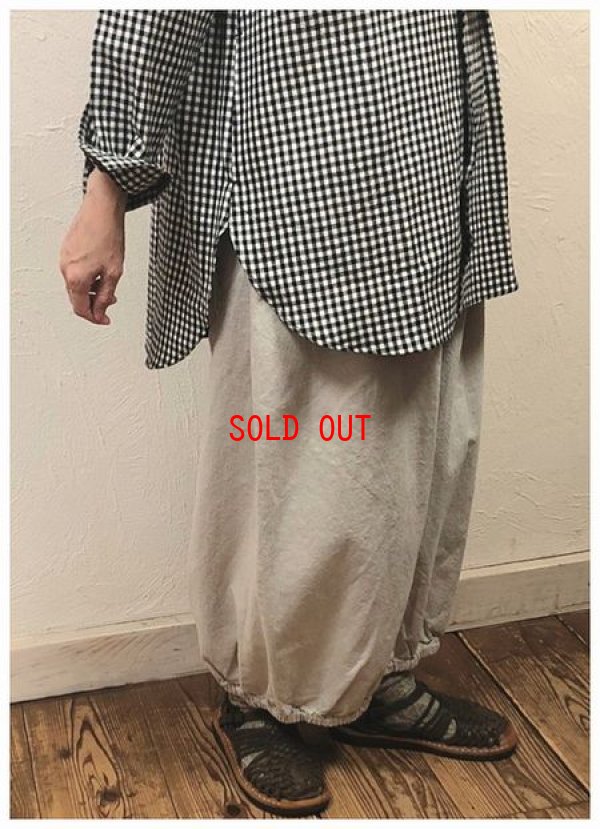 画像5: sun valley(サンバレー）　コットンリネン起毛裾ギャザーワイドパンツ