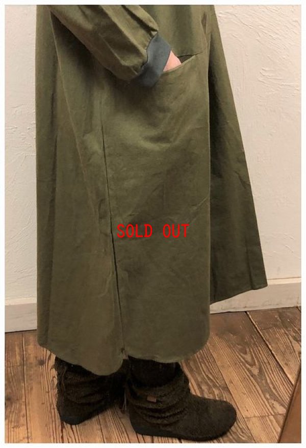 画像4: BLUE LAKE MARKET(ブルーレイクマーケット）　起毛ミリタリーツイルハイネックワンピース