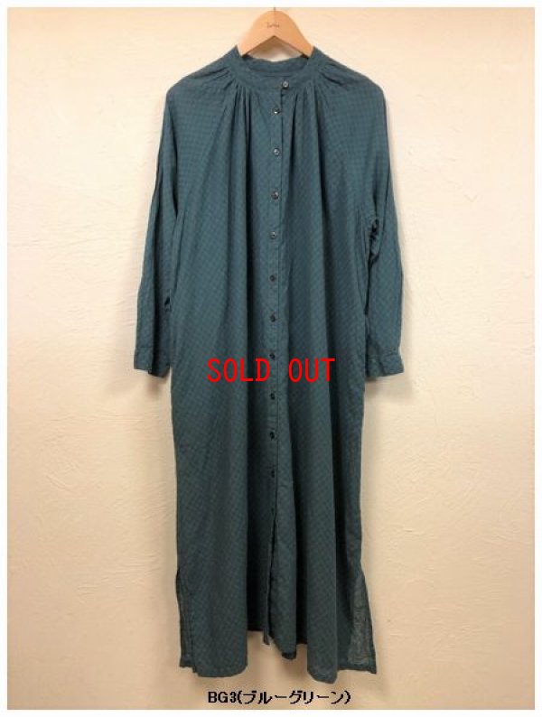 画像4: sun valley(サンバレー）　コットンドットジャガード製品染めネックギャザーワンピース