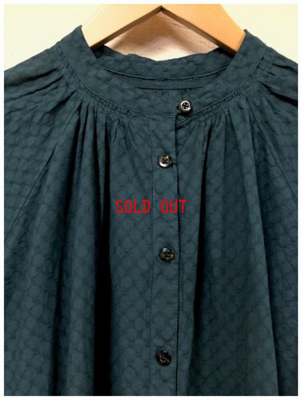 画像7: sun valley(サンバレー）　コットンドットジャガード製品染めネックギャザーワンピース