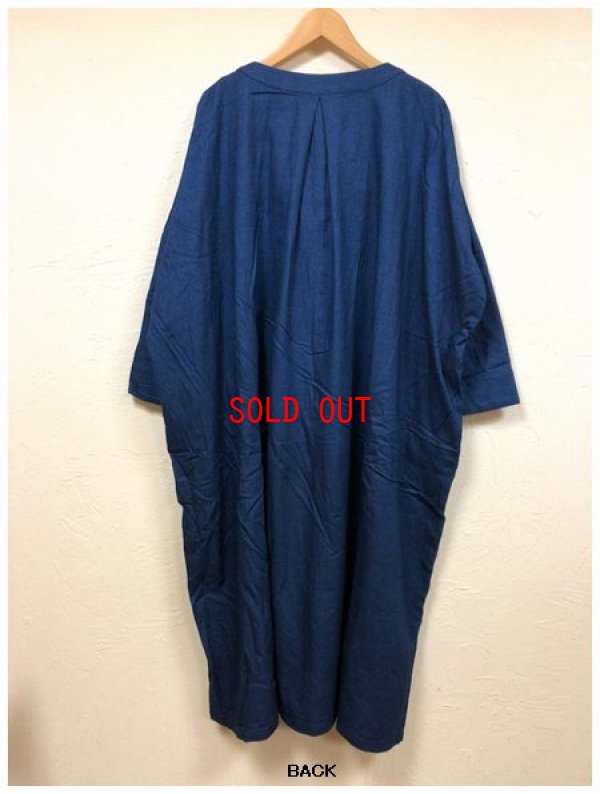 画像6: ichi(イチ) 微起毛インディゴ無地ワンピース