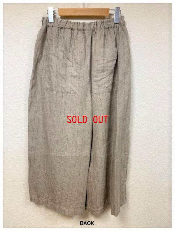 画像6: SORTE(ソルテ）　リネンヘリンボーンストライプラップ風ワイドパンツ