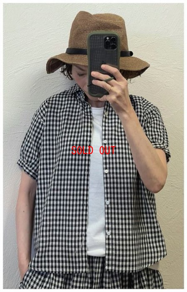 画像1: ichi(イチ）　リネンコットンギンガムチェックシャツ