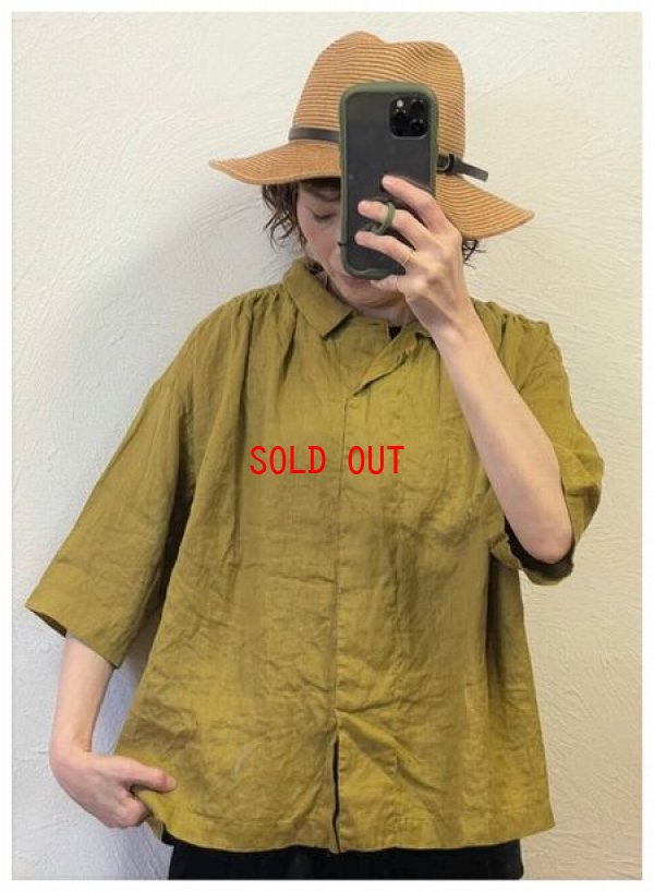 画像3: sun valley(サンバレー）　フレンチリネン製品染めギャザーシャツ