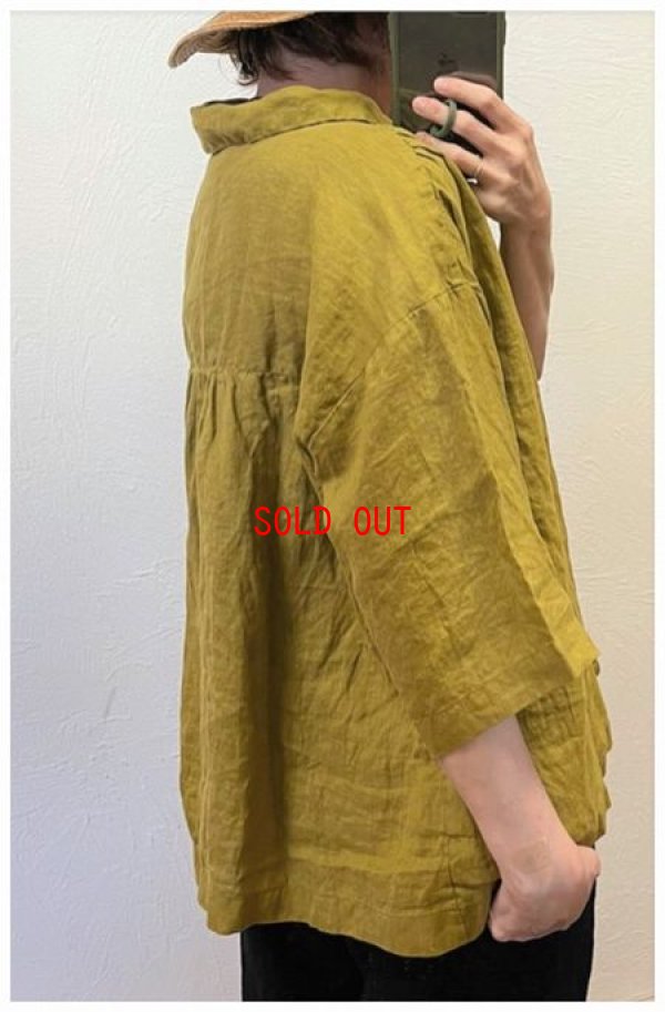 画像4: sun valley(サンバレー）　フレンチリネン製品染めギャザーシャツ