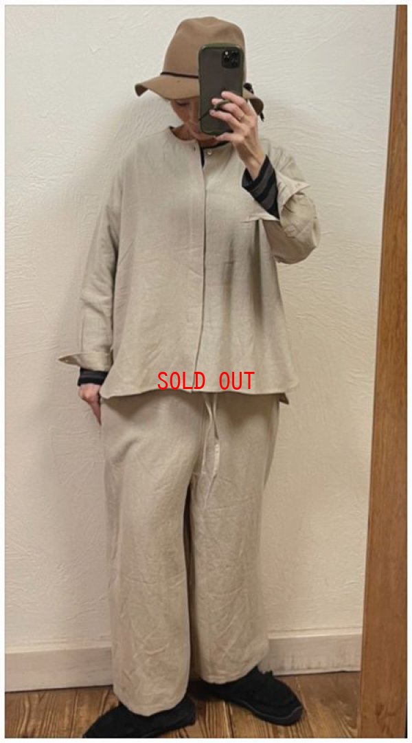 画像3: heavenly（ヘブンリー）　リネンレーヨンフライフロントワイドブラウス