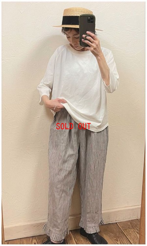 画像3: tukuroi(ツクロイ）　コットンリネン裾プリーツパンツ