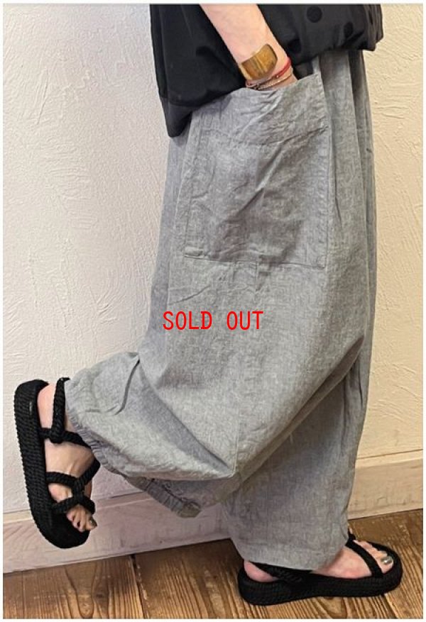 画像4: sun valley(サンバレー）　コットンリネン平織りサイドポケットボリュームパンツ