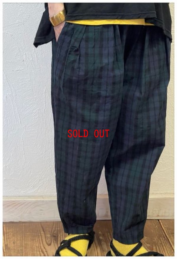 画像3: BLUE LAKE MARKET（ブルーレイクマーケット）　オーガニックチェックウエストギャザーイージーパンツ