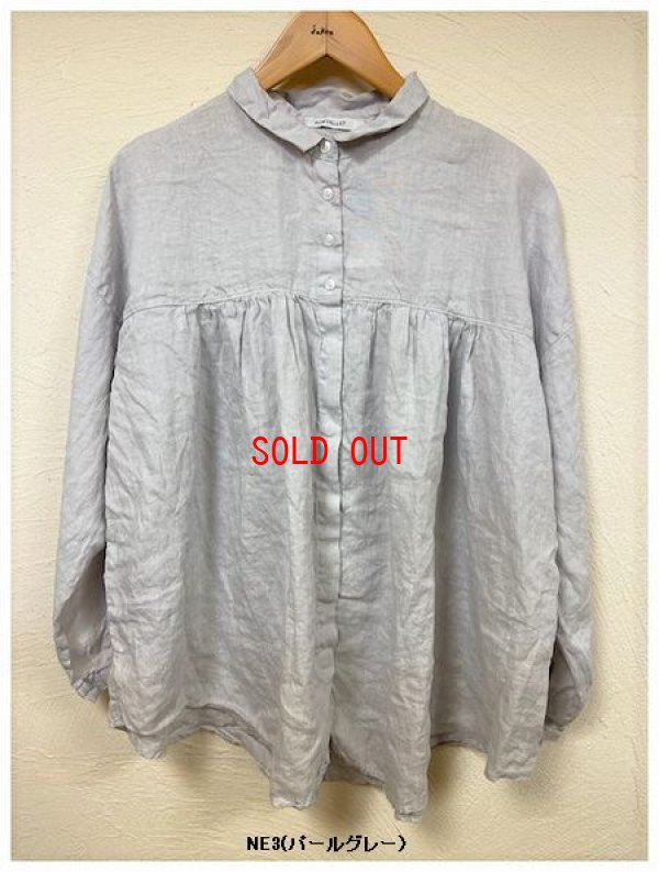 画像5: sun valley(サンバレー）　フレンチリネン製品染め切り替えギャザーブラウス