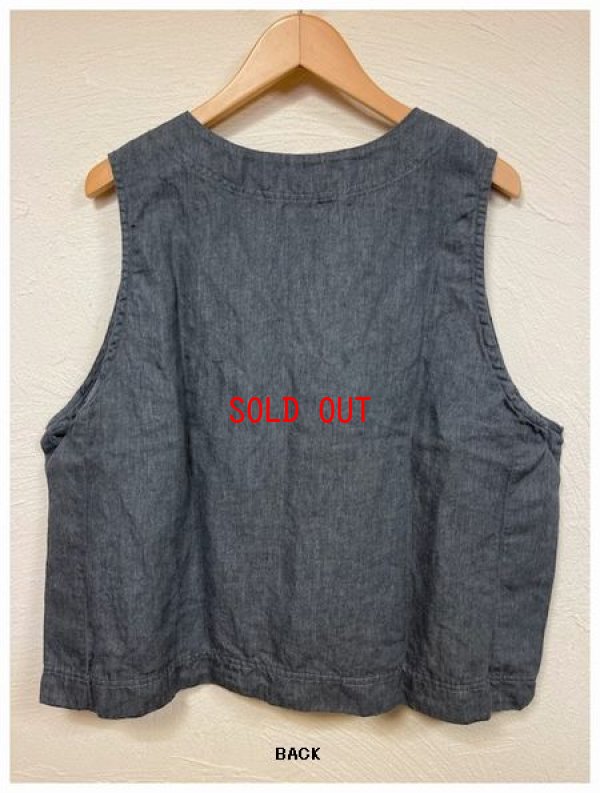 画像7: nachukara（ナチュカラ）　コットンリネンライトデニムサイドボタンベスト
