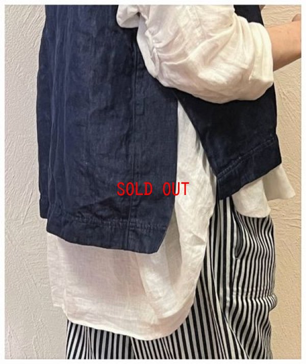 画像4: nachukara（ナチュカラ）　コットンリネンライトデニムサイドボタンベスト