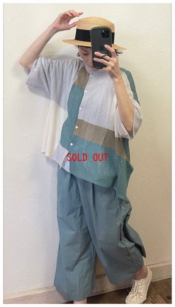 画像4: tumugu（ツムグ）　パッチワークメッシュニット2wayカーディガン