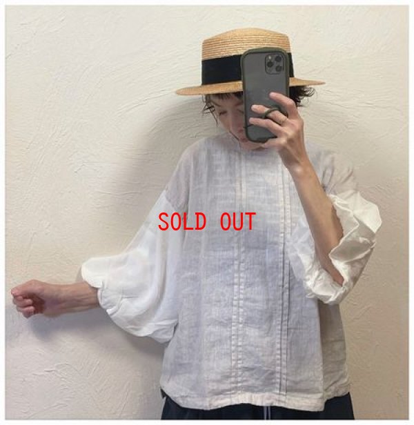 画像3: sun valley(サンバレー）　フレンチリネン製品染め2wayバルーン袖プルオーバー