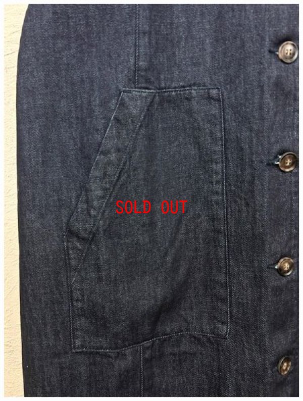 画像6: sun valley（サンバレー）　コットン甘織デニムノーカラーコート