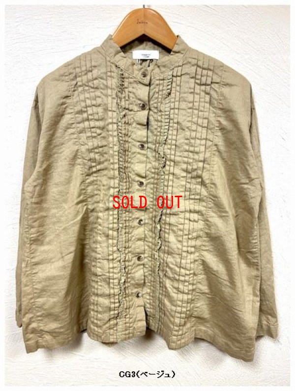 画像6: tukuroi（ツクロイ）　コットンリネン平織り製品染めピンタックブラウス