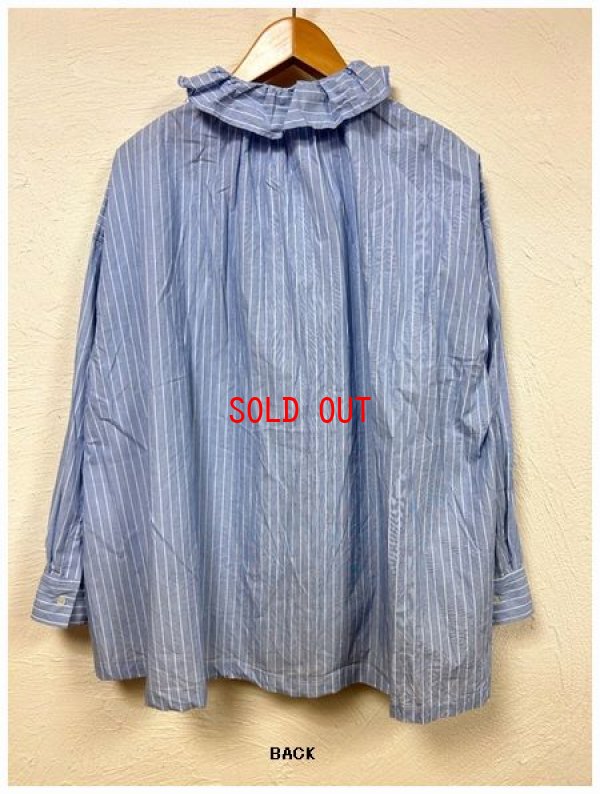 画像5: ichi(イチ）　タイプライターストライプフリルシャツ