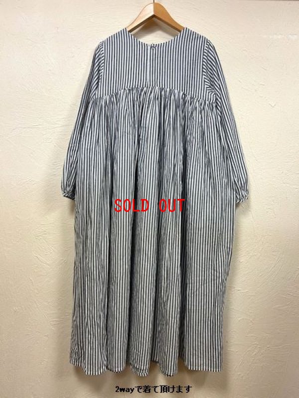 画像5: ichi(イチ）　コットンリネンストライプ2wayワンピース