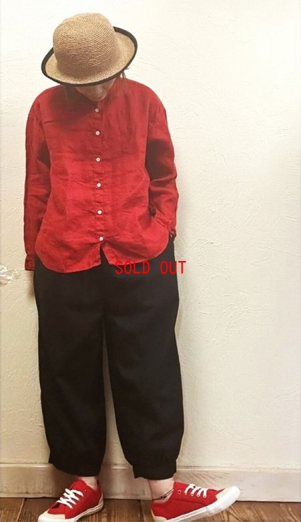 画像3: sun valley(サンバレー）　オックス製品染め裾ギャザーパンツ