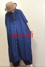 sun valley(サンバレー）　オックス製品染スタンドカラーワンピース
