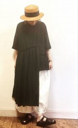 tukuroi（ツクロイ）　コットンウェービーボイル×コットン天竺アシメワンピース
