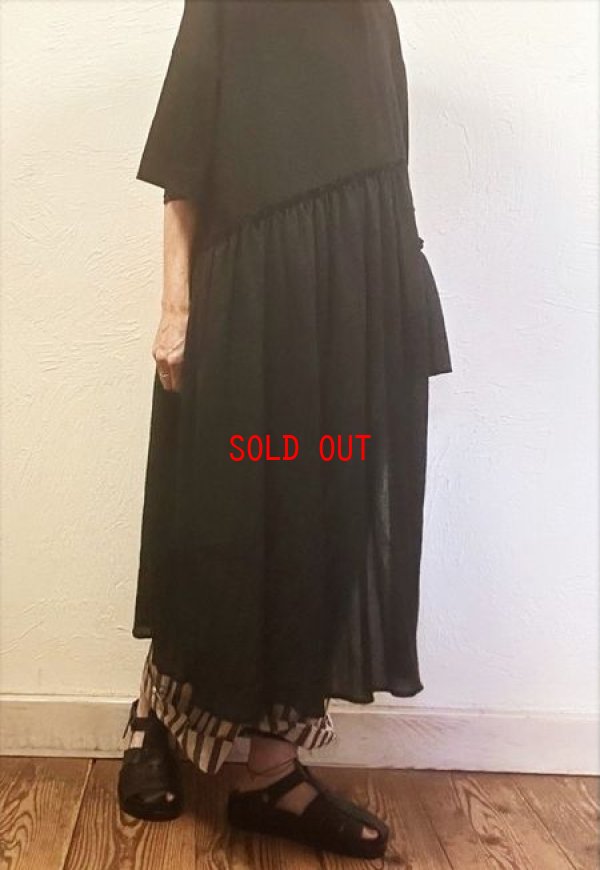 画像3: tumugu(ツムグ)　コットンウェービーボイル×コットン天竺アシメワンピース