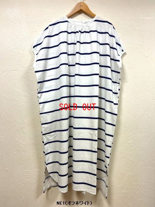 画像5: sun valley（サンバレー）　コットン織柄ボーダーギャザーワンピース