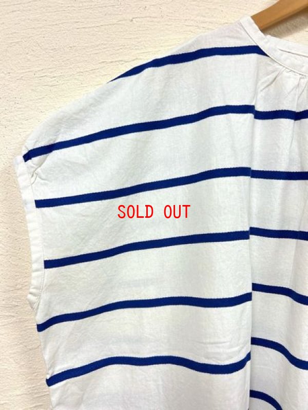 画像10: sun valley（サンバレー）　コットン織柄ボーダーギャザーワンピース