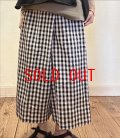 sun valley(サンバレー）　コットンリネン平織り裾ガウチョパンツ