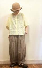 nachukara（ナチュカラ）　コットンシャーリングギャザーブラウス