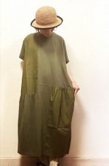 nachukara（ナチュカラ）　ナチュラル天竺×ブロードパッチワークワンピース