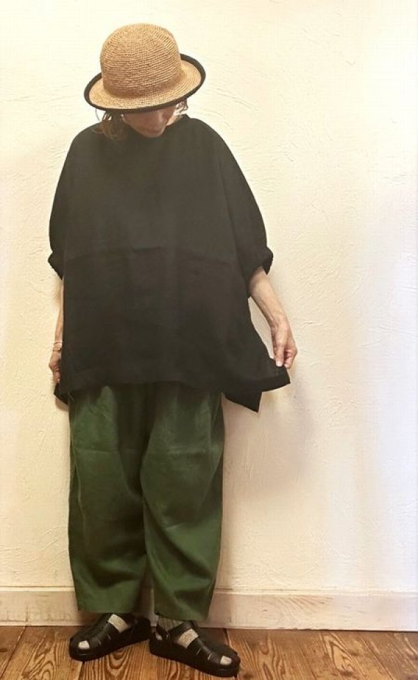 画像2: heavenly（ヘブンリー）　リネンギャザースリーブリブネックプルオーバー
