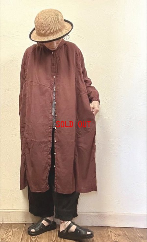 画像1: sun valley(サンバレー）　コットンボイル製品染め切替シャツワンピース