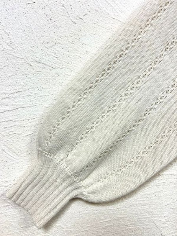 画像10: nachukara（ナチュカラ）　ラムウール混ニットストライプ柄網プルオーバー