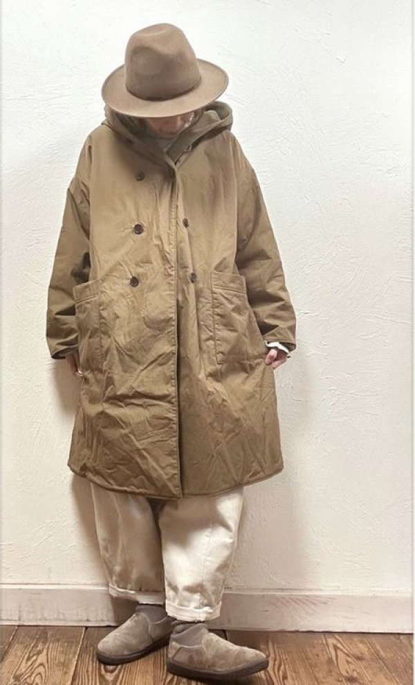 画像2: tukuroi(ツクロイ）　コットン馬布ピーチ起毛×裏フリースフードコート