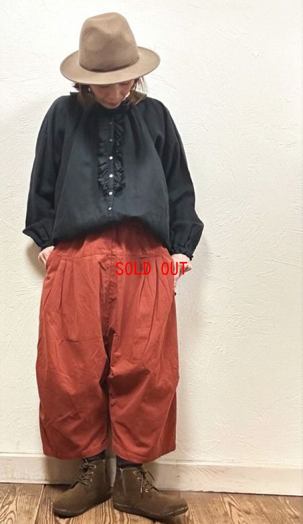 画像2: sun valley(サンバレー）　ソフトコットン綾織ピーチ起毛サルエルパンツ