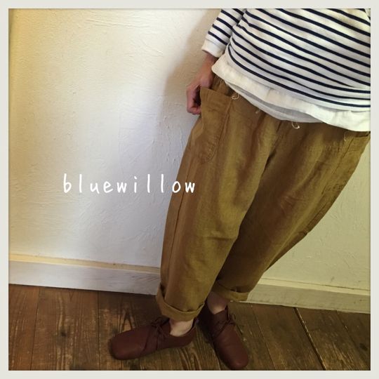 blue willow(ブルーウィロー） 1451 リネンサイドポケットパンツ