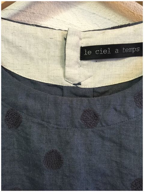 le ciel(ルシエル） OP16 リネンドット刺繍ワンピース リネン 