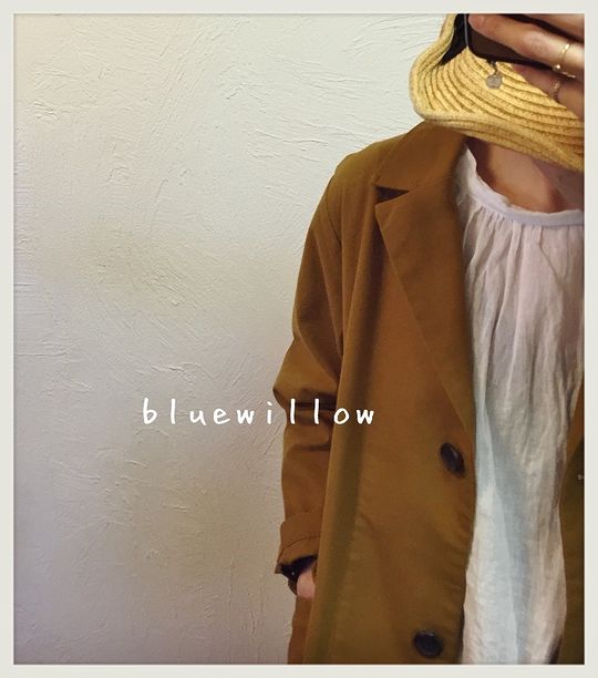 ミドル丈　ウール　blue willow 秋冬　コート　ブルーウィロー