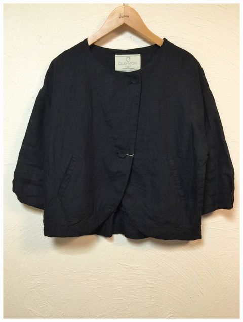 blue willow(ブルーウィロー） 17016 リネン平織りジャケット 