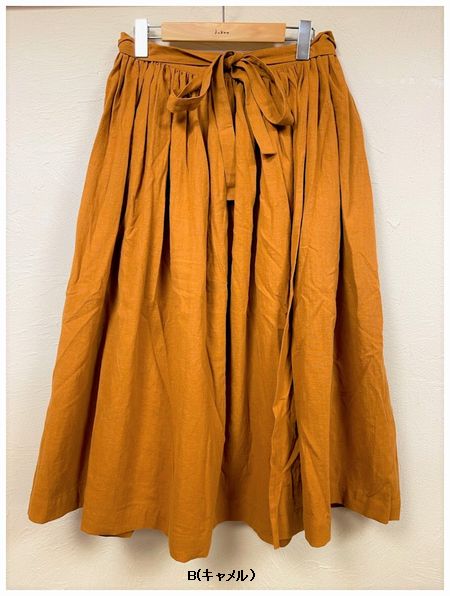 ichi(イチ） 210407 リネンコットン平織りラップスカート スカート 