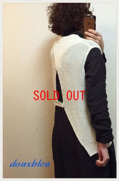 画像3: YARRA(ヤラ/ドゥーブルー）　後ろ開き畦編みベスト (3)