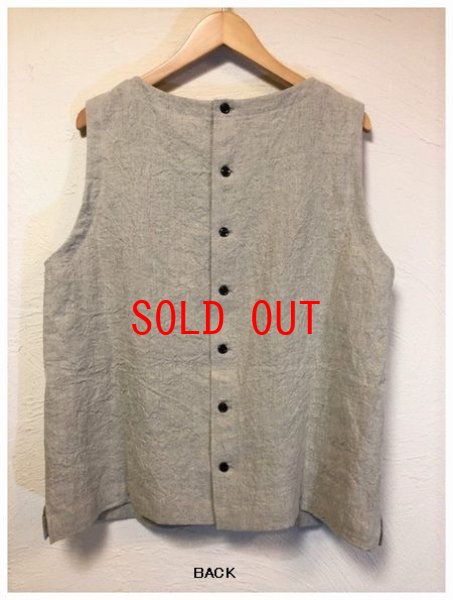画像7: LUEUF(ルフ）　リネンシャンブレートリプルウォッシュ後ろボタンベスト (7)