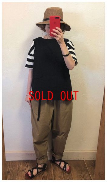 画像4: LUEUF(ルフ）　リネンシャンブレートリプルウォッシュ後ろボタンベスト (4)