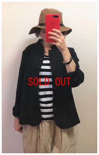 画像2: LUEUF(ルフ）　リネンシャンブレートリプルウオッシュスタンドカラージャケット (2)