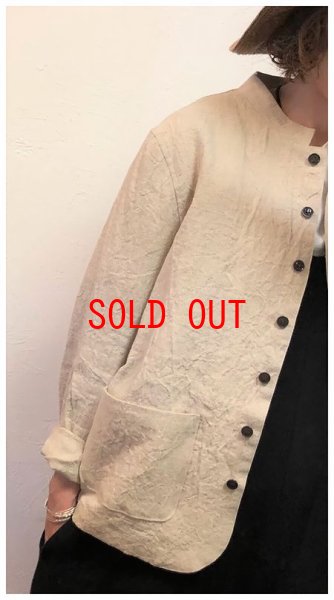 画像4: LUEUF(ルフ）　リネンシャンブレートリプルウオッシュスタンドカラージャケット (4)