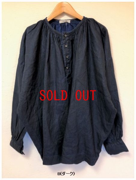 画像3: ichi/Antiquite's(アンティークス）　リネンインディゴブリーチプルオーバー (3)